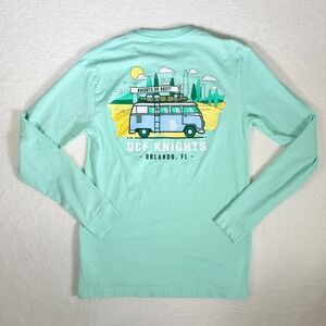 UCF Knights Long Sleeve T Shirt Aqua Mint Green Pocket Tee Orlando FL Size S